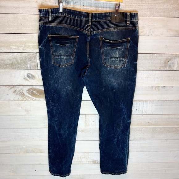 Marc Ecko Cut Sew Jeans Y2K‎ 90s Blue Dark Wash Denim Mens Size 44x32 Stretch - Picture 1 of 12